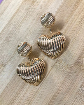 Golden Heart Drop Earrings
