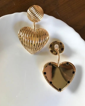 Golden Heart Drop Earrings