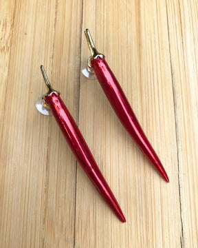 Red Mirchi Drop Earrings