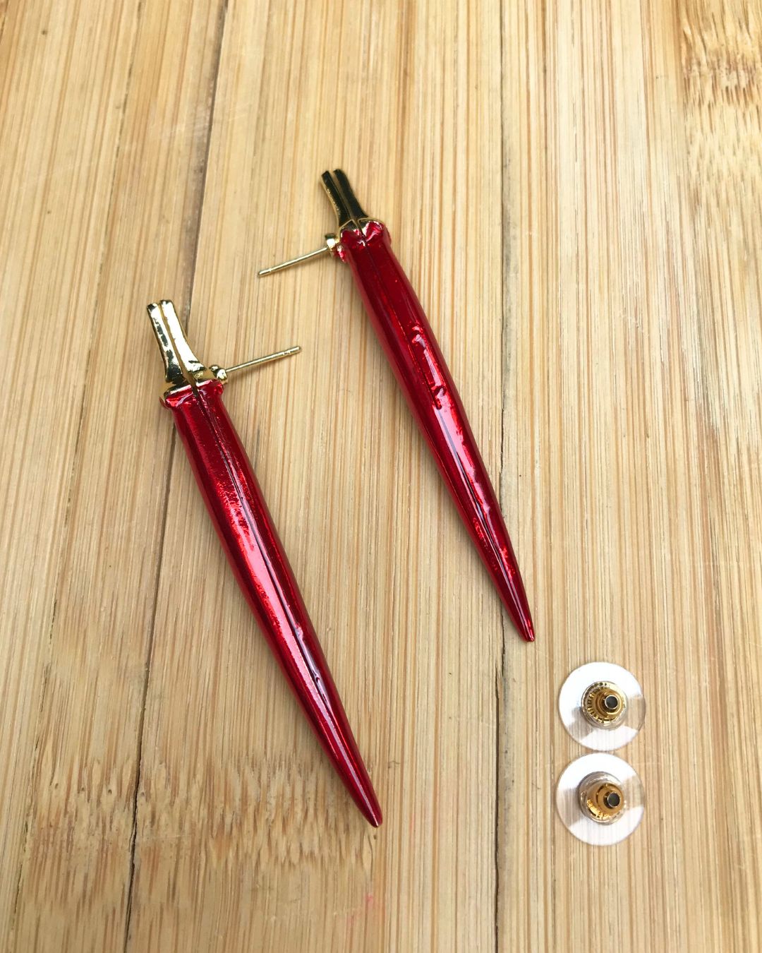 Red Mirchi Drop Earrings
