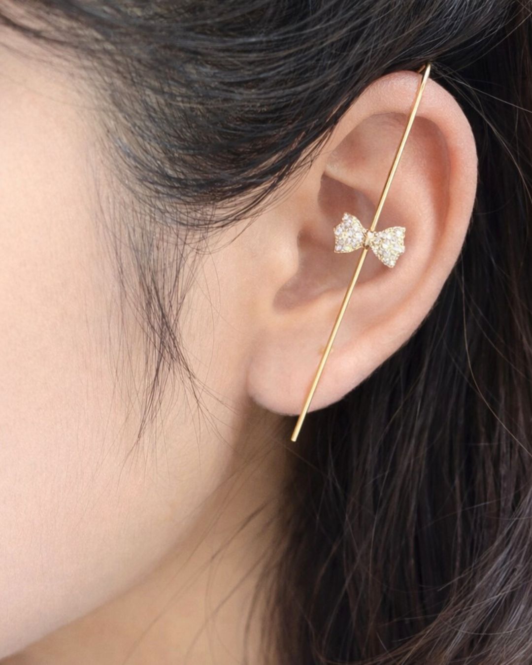 Golden Bow Ear Cuff