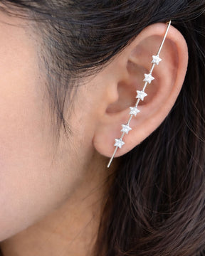 Silver Star Unisex Ear Cuff (Pack of 2)