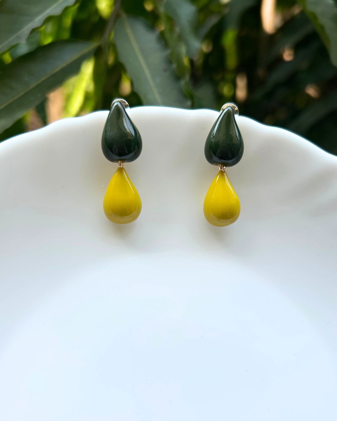 Green Mist Teardrop Earrings