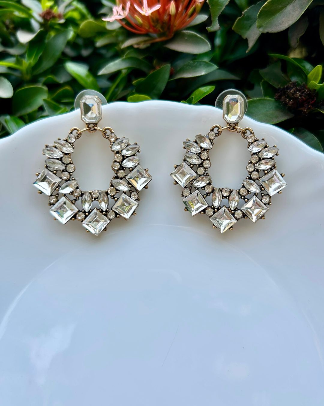 Silver Sparkle Drop Earrings