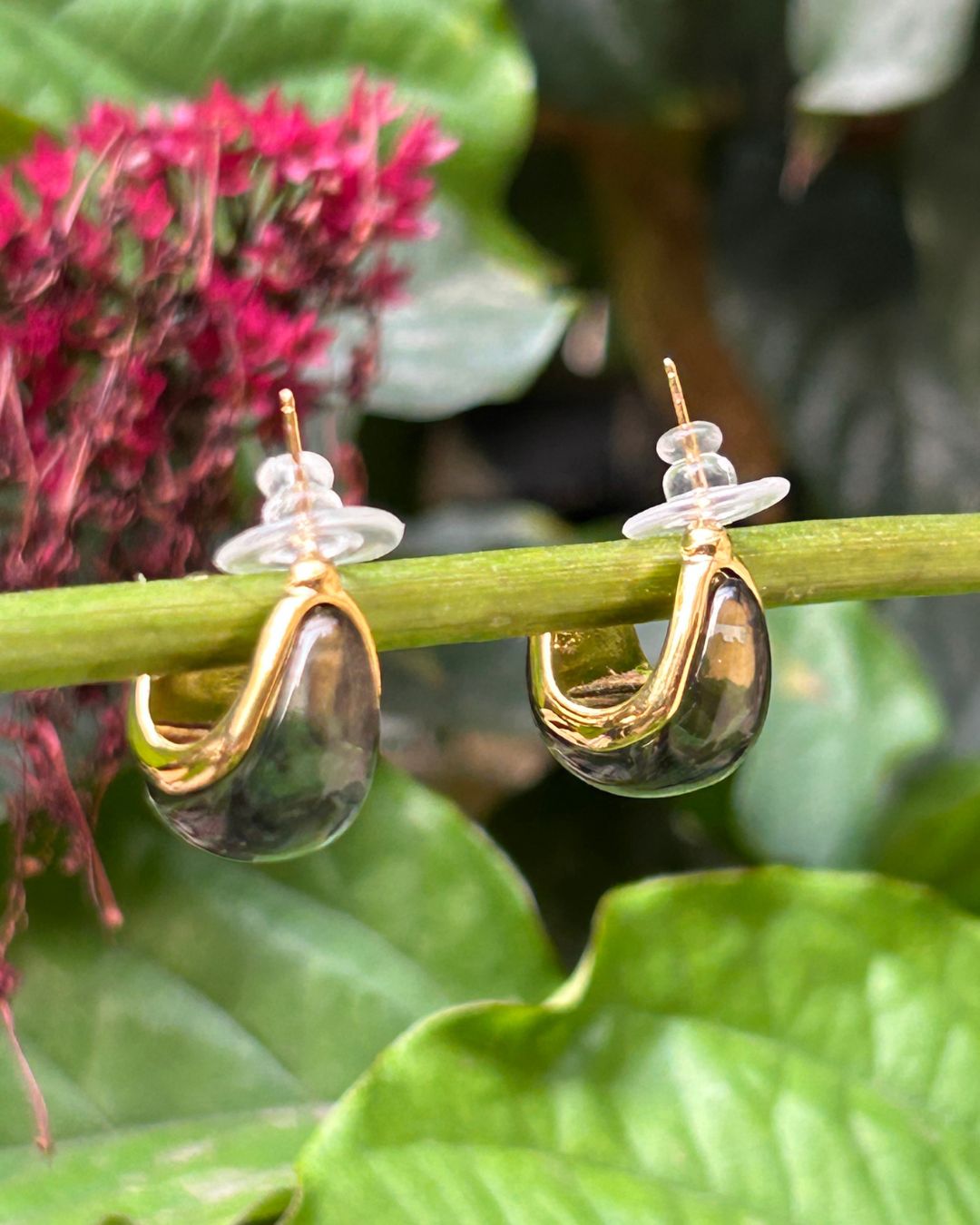 Olive Green Hoop Earrings