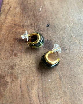 Olive Green Hoop Earrings