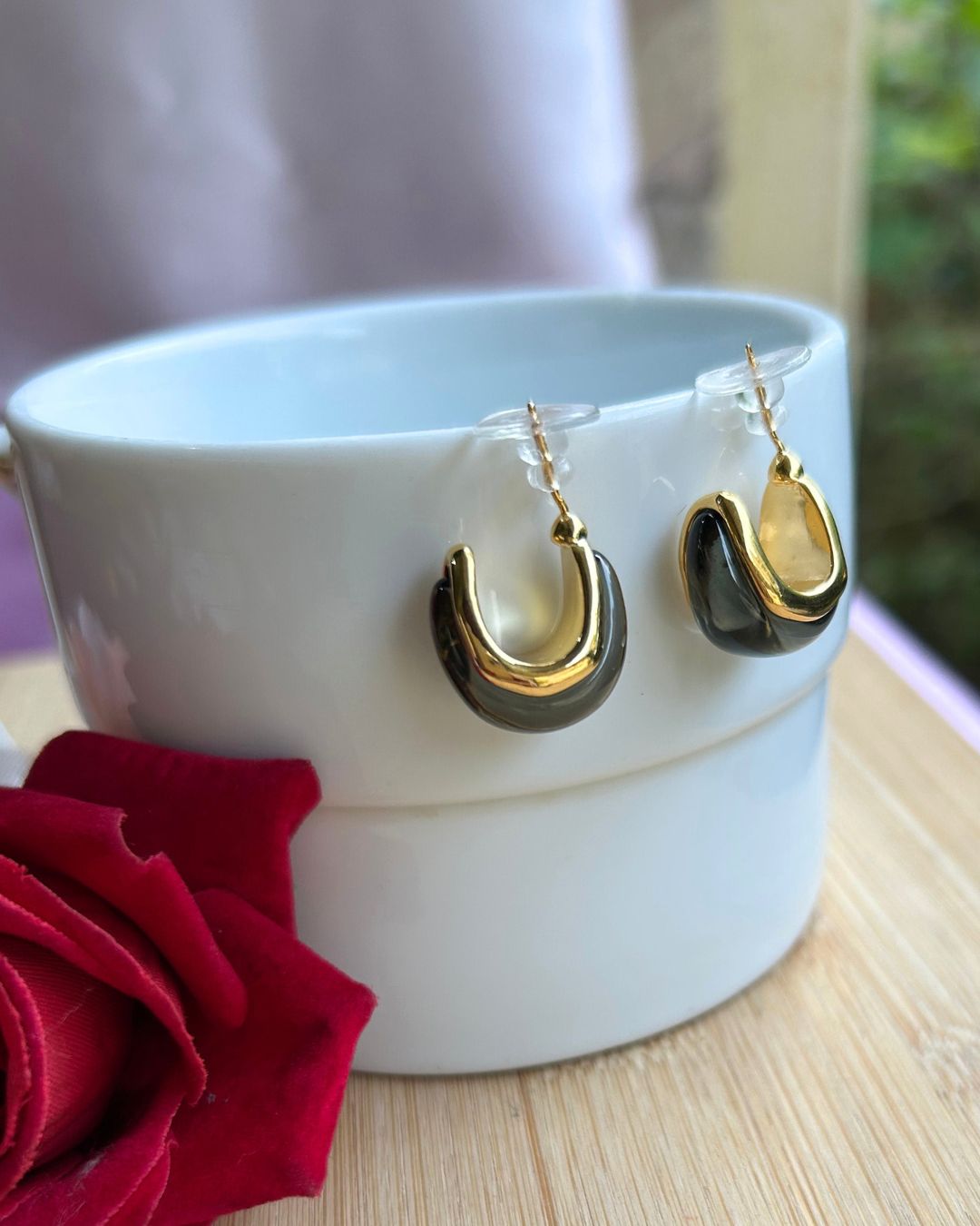 Olive Green Hoop Earrings