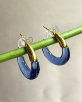 Blue Chunky Hoop Earrings