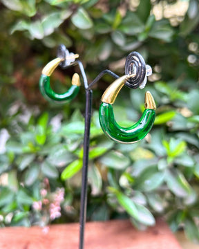 Green Chunky Hoop Earrings