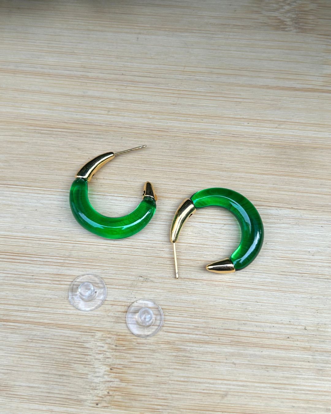 Green Chunky Hoop Earrings