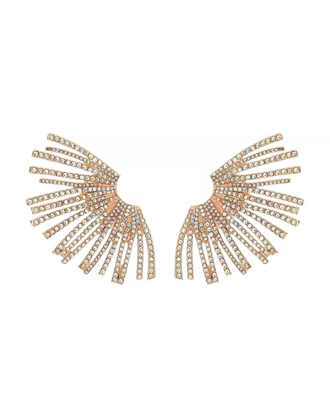 Golden Crystal Alloy Geometric Drop Earrings