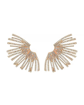 Golden Crystal Alloy Geometric Drop Earrings