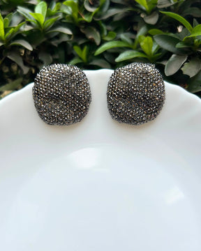 Bling Blogger Rhodium Stud Earrings - Small