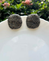 Bling Blogger Rhodium Stud Earrings - Small