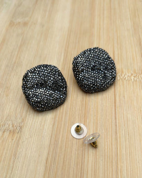 Bling Blogger Rhodium Stud Earrings - Small