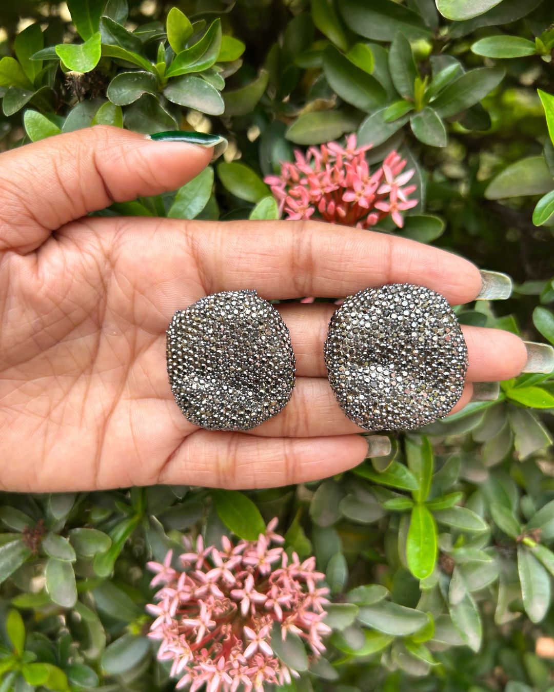 Bling Blogger Rhodium Stud Earrings - Small