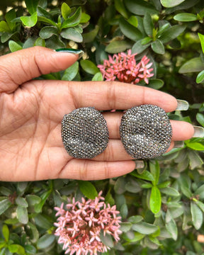 Bling Blogger Rhodium Stud Earrings - Small