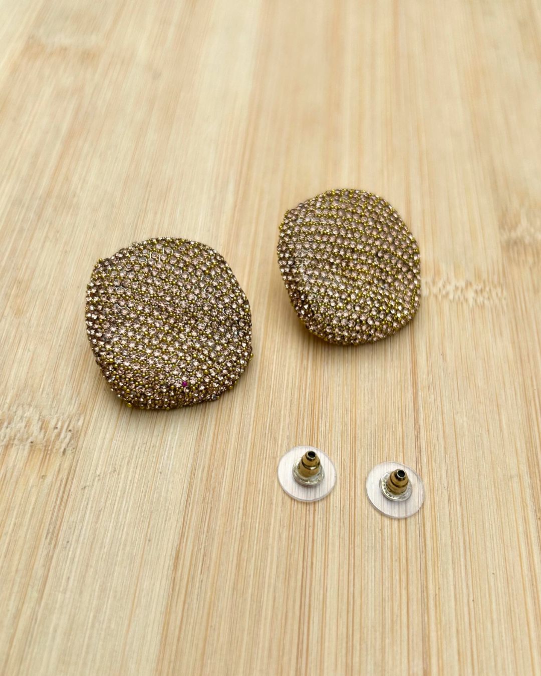 Bling Blogger Golden Stud Earrings - Small