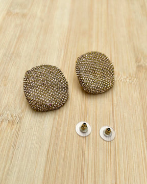 Bling Blogger Golden Stud Earrings - Small