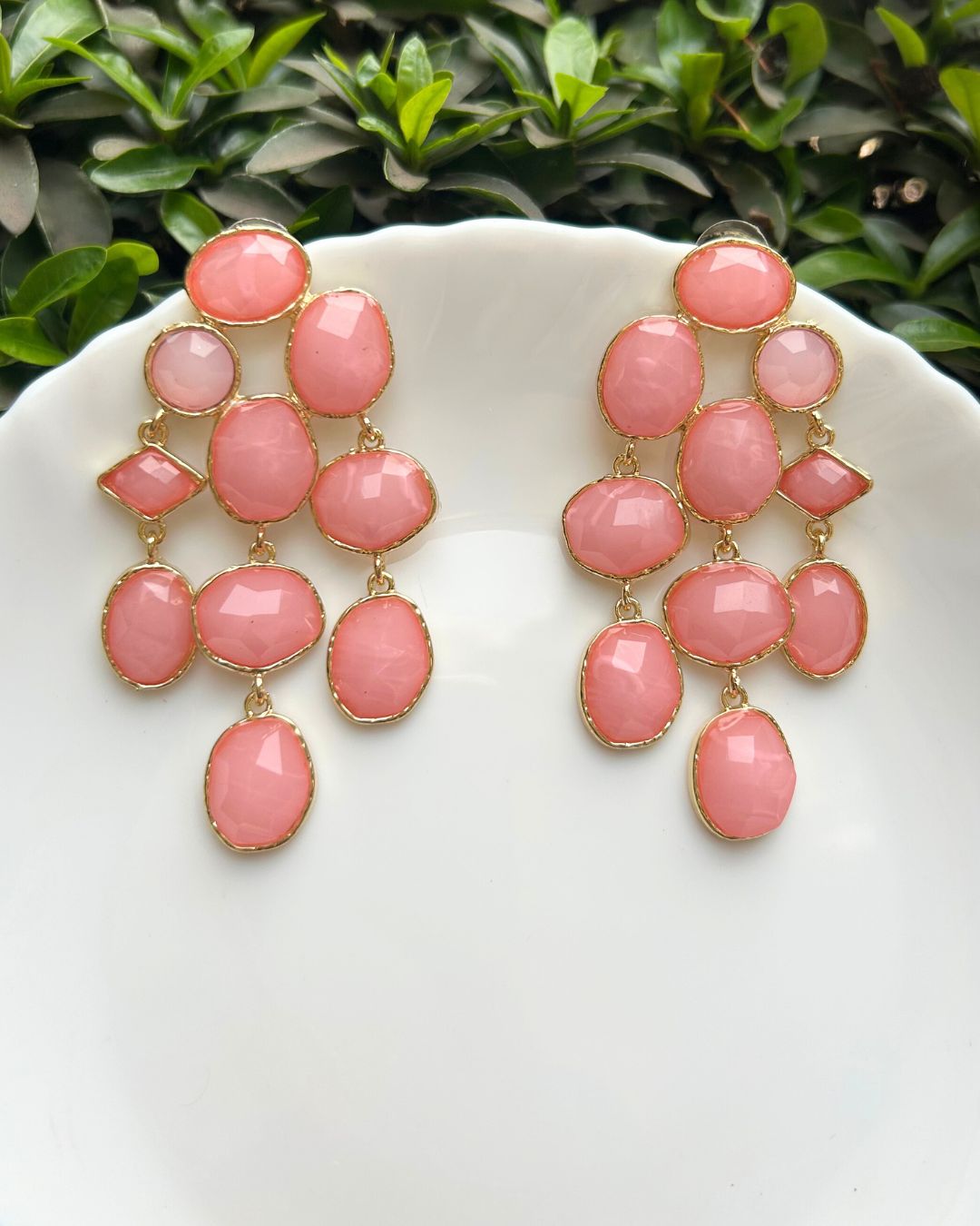 Maya Crystal Layered Pink Earrings