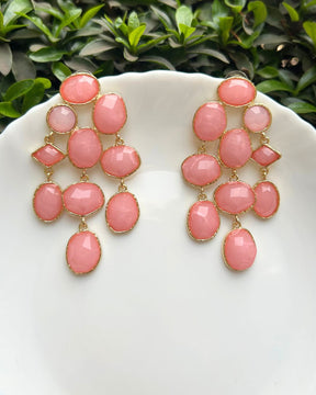 Maya Crystal Layered Pink Earrings