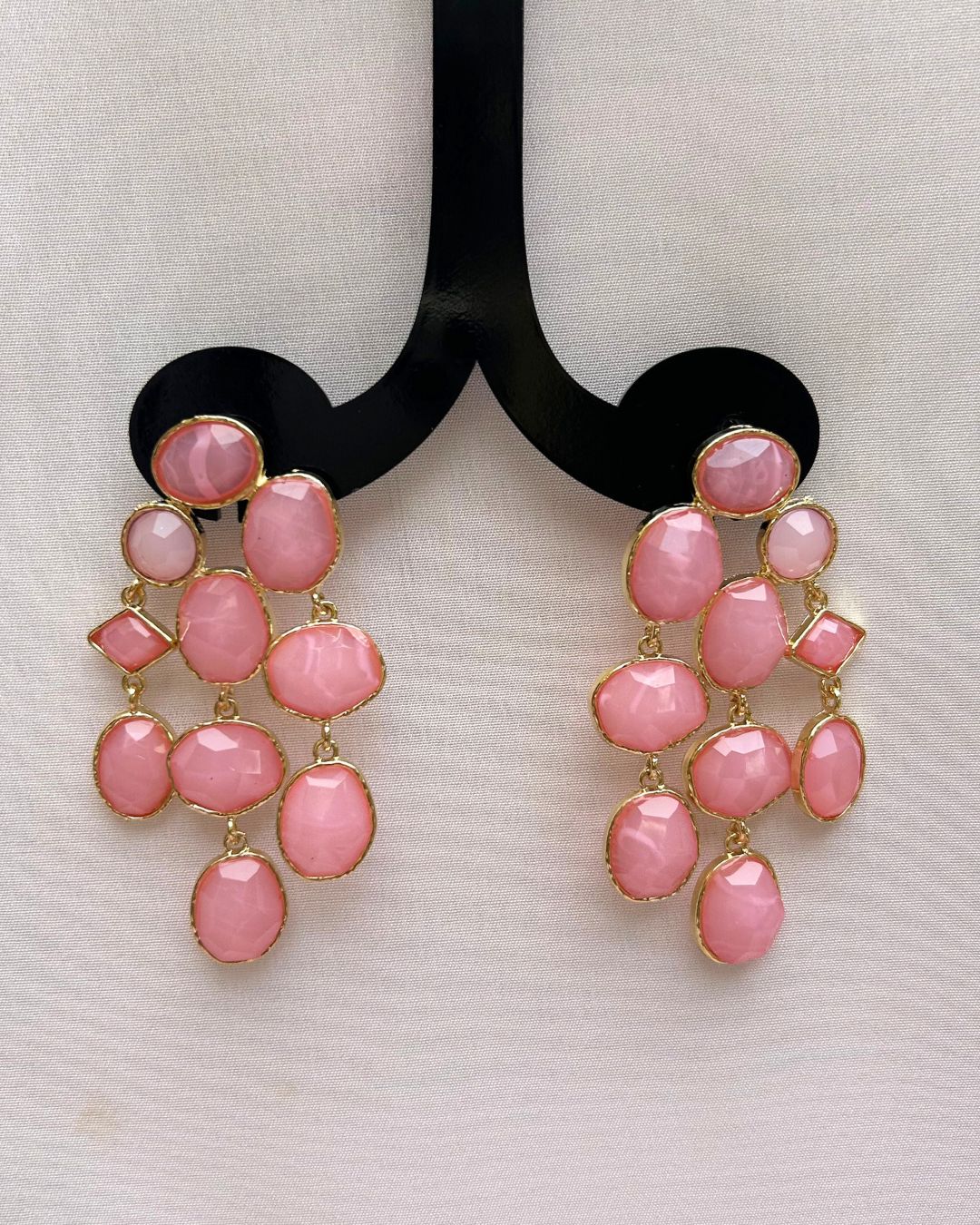 Maya Crystal Layered Pink Earrings