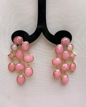 Maya Crystal Layered Pink Earrings