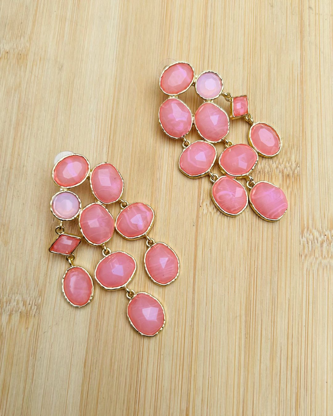 Maya Crystal Layered Pink Earrings