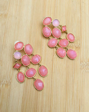 Maya Crystal Layered Pink Earrings