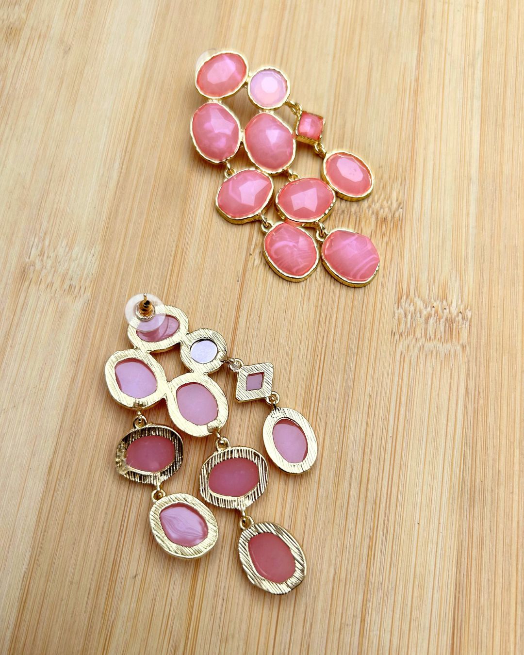 Maya Crystal Layered Pink Earrings