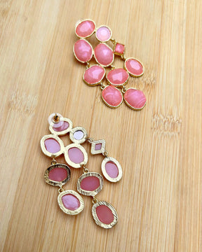 Maya Crystal Layered Pink Earrings