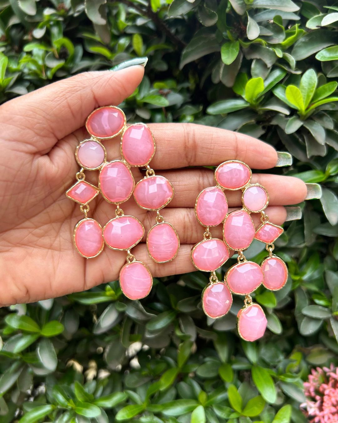 Maya Crystal Layered Pink Earrings