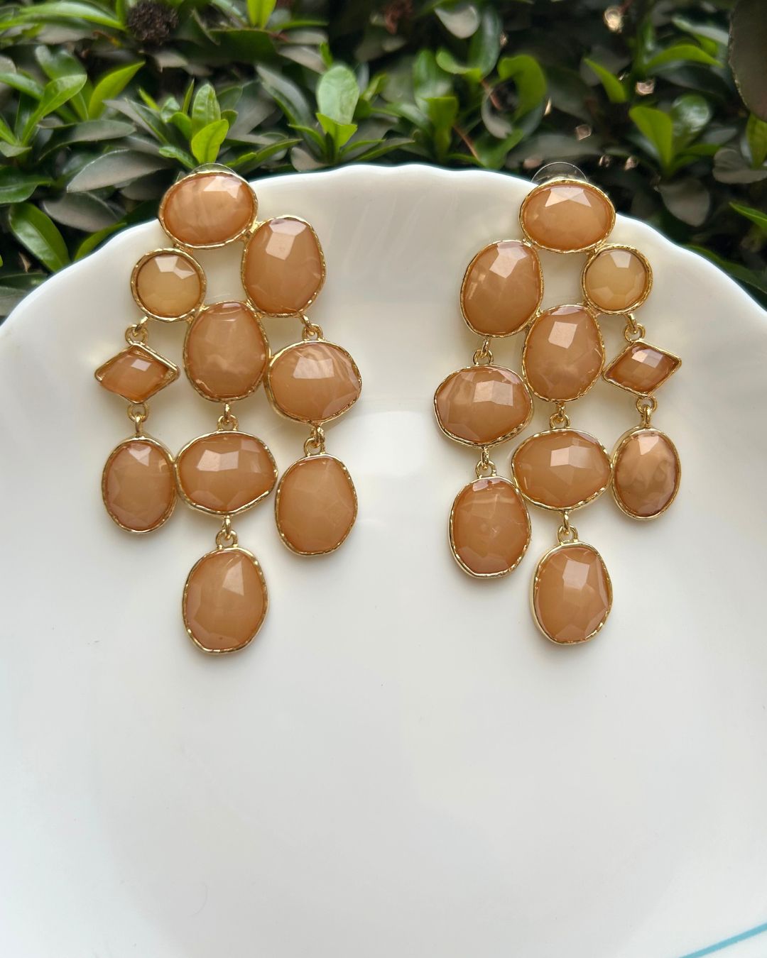 Maya Crystal Layered Brown Earrings