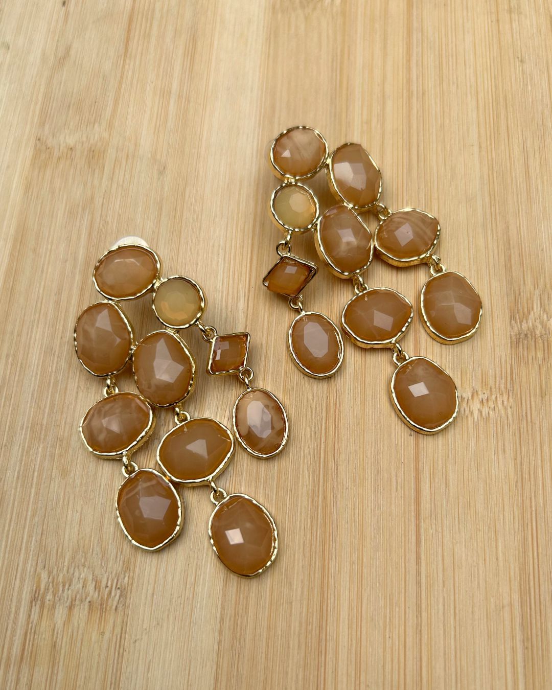 Maya Crystal Layered Brown Earrings