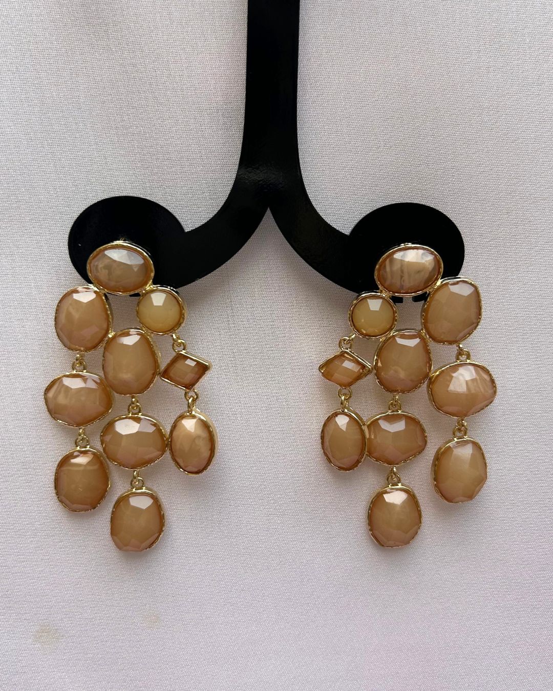 Maya Crystal Layered Brown Earrings