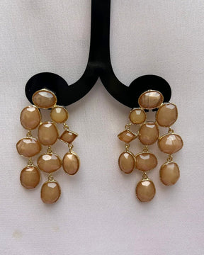 Maya Crystal Layered Brown Earrings