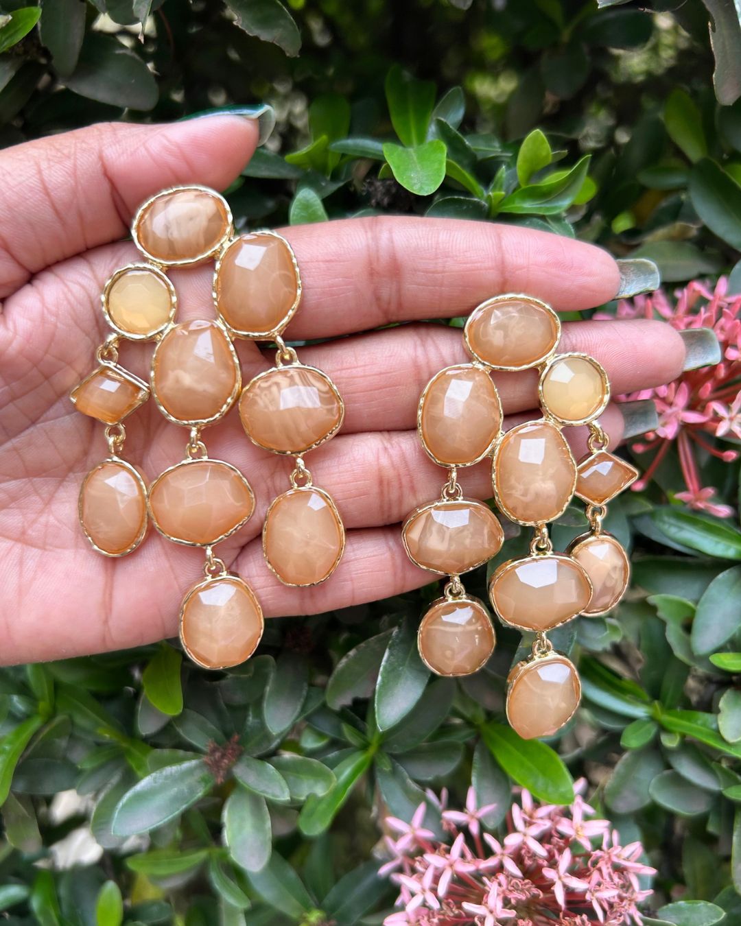 Maya Crystal Layered Brown Earrings