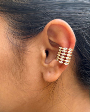 Golden Starlit Stone Unisex Ear Cuff