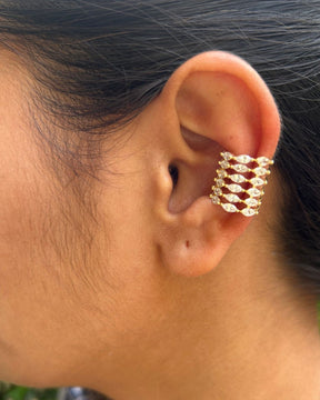 Golden Starlit Stone Unisex Ear Cuff