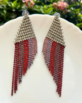 Red Mirage Tassels Drop Earrings