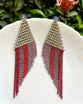 Red Mirage Tassels Drop Earrings