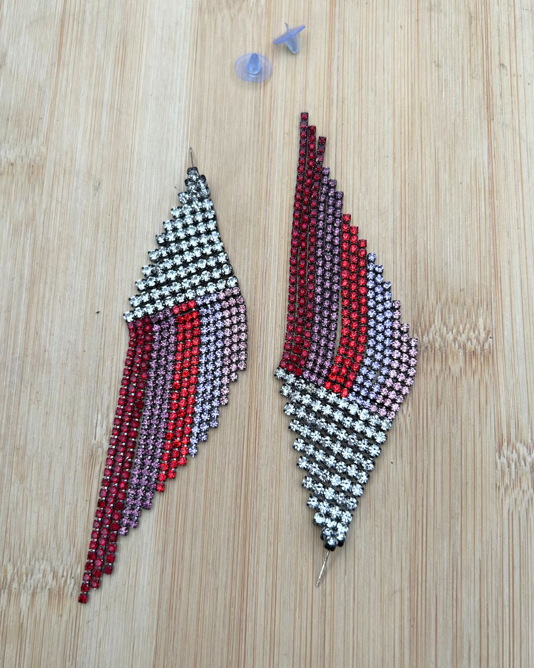 Red Mirage Tassels Drop Earrings