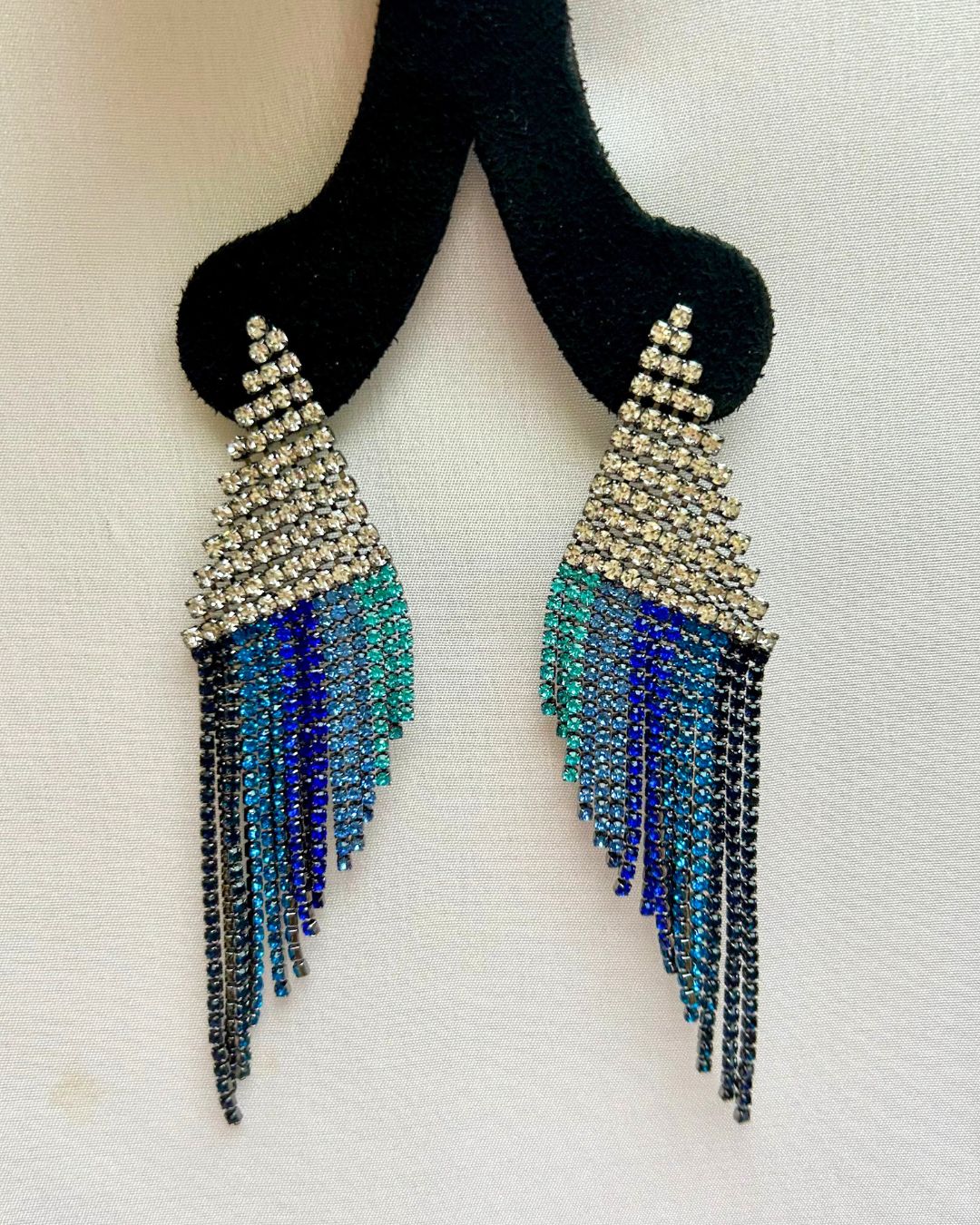 Blue Mirage Tassels Drop Earrings