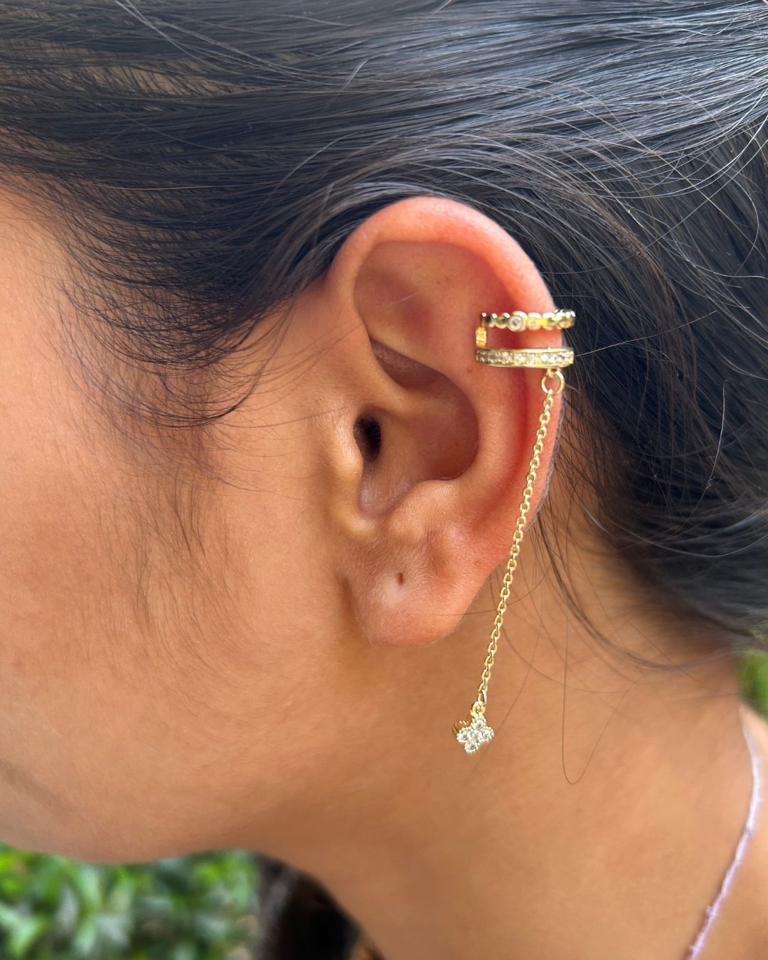 Golden Charm Chain Unisex Ear Cuff