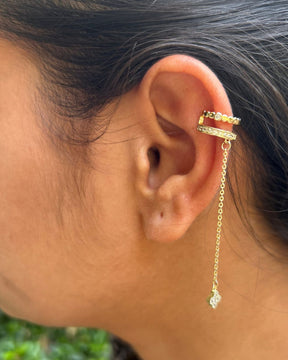 Golden Charm Chain Unisex Ear Cuff