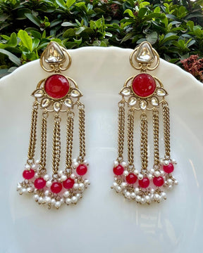 Noorza Pink Pearl Kashmiri Earrings