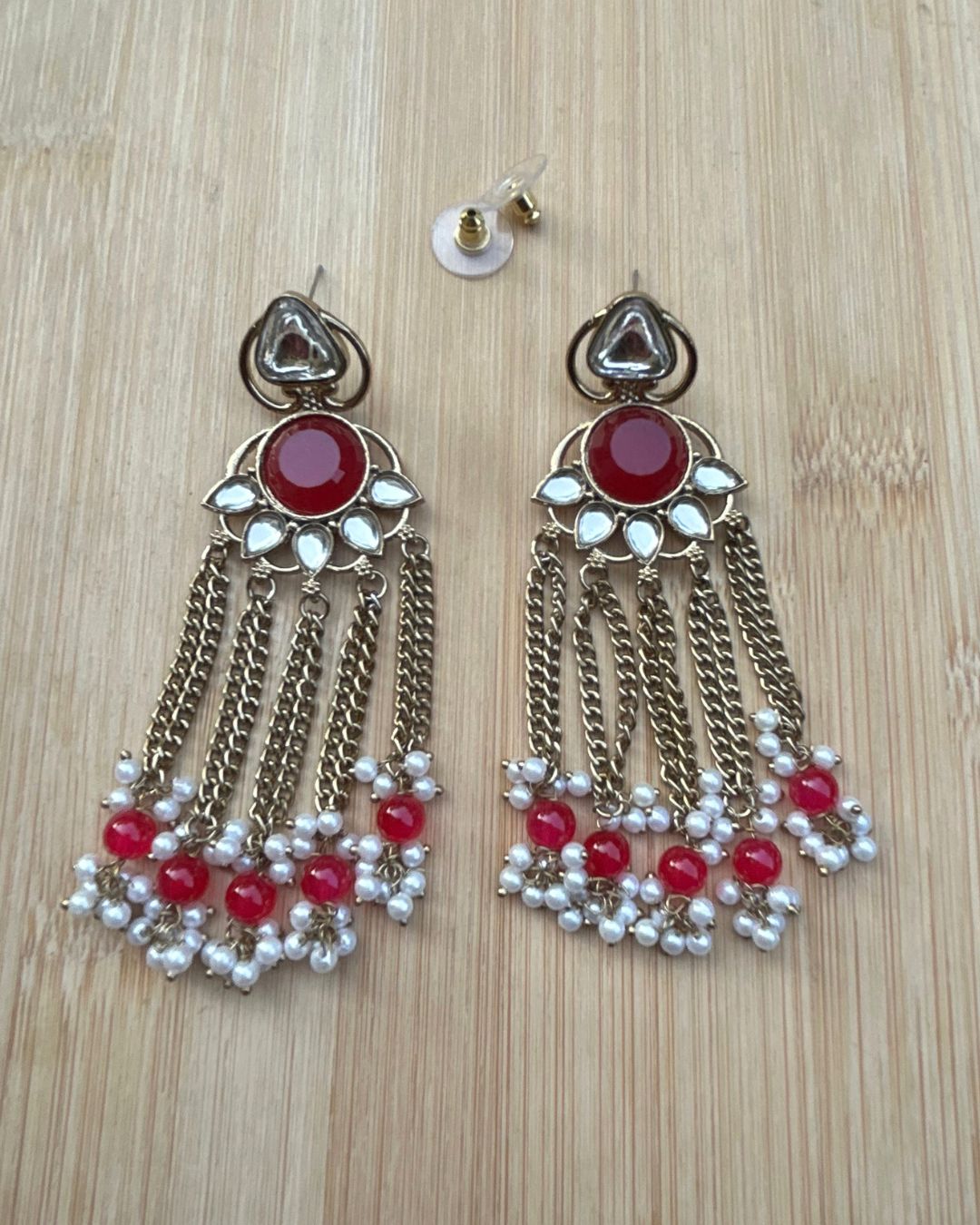 Noorza Pink Pearl Kashmiri Earrings