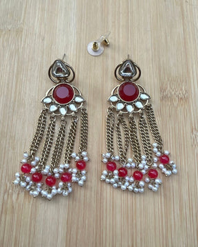 Noorza Pink Pearl Kashmiri Earrings