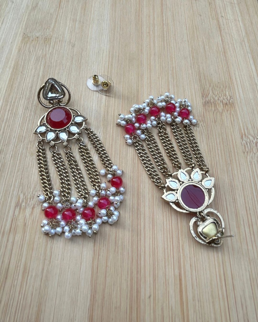 Noorza Pink Pearl Kashmiri Earrings