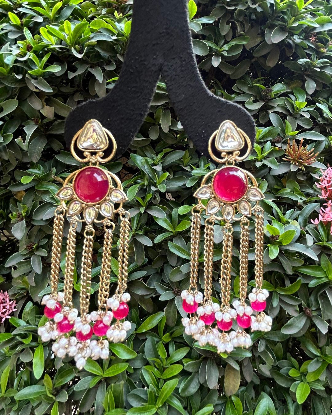 Noorza Pink Pearl Kashmiri Earrings